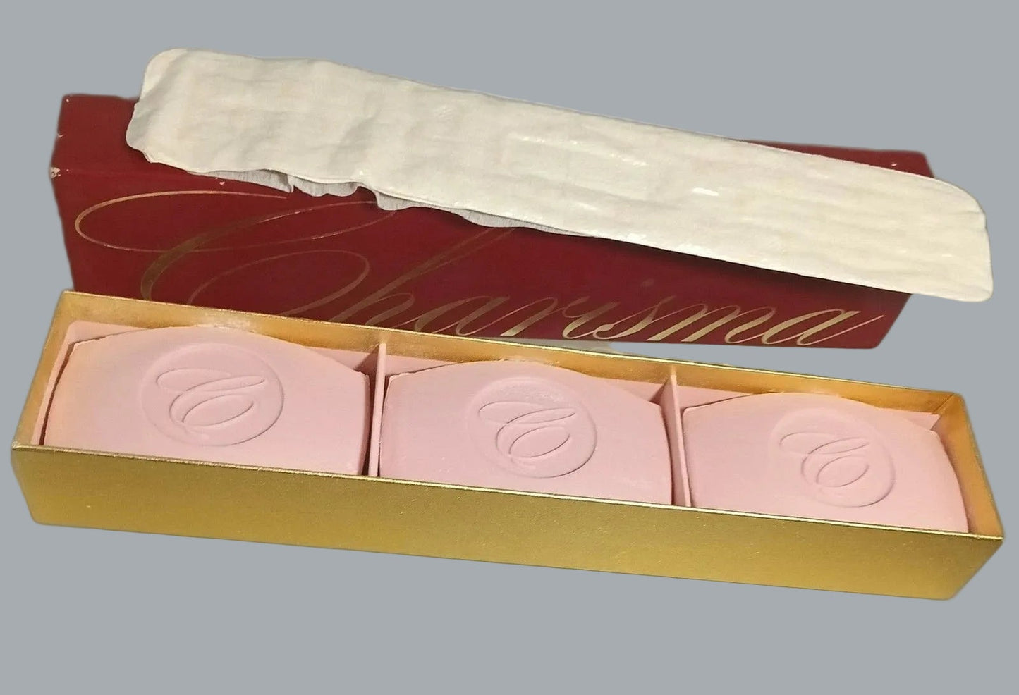 vintage vanity display Avon Charisma Perfumed Soap 3 Cakes 3oz Each Gift Box NOS