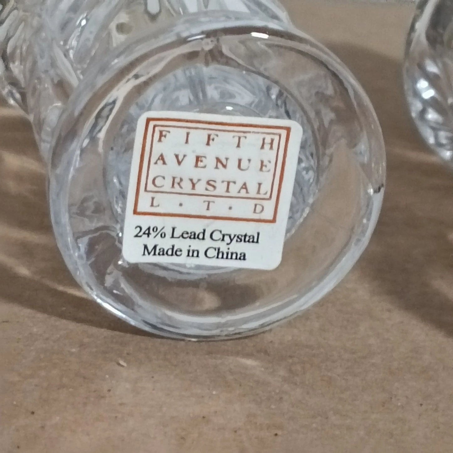 Fifth Avenue Crystal LTD 24% Lead Crystal Salt & Pepper Shakers 5.5"