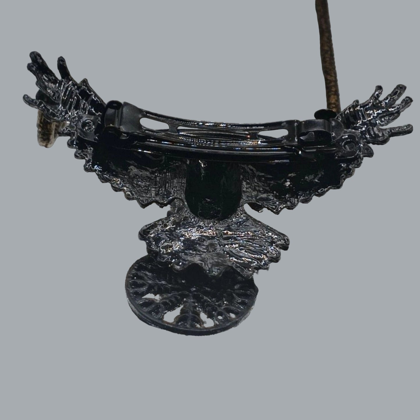 Viking Crow Hairpin - Matte Black Raven Hair Clip Gothic Norse Renaissance Faire