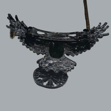 Load image into Gallery viewer, Viking Crow Hairpin - Matte Black Raven Hair Clip Gothic Norse Renaissance Faire

