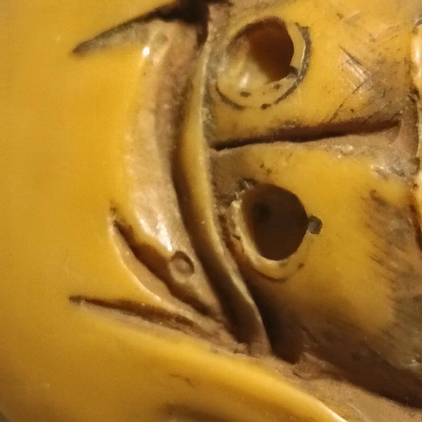 Vintage Asian Netsuke Style Double Face Elder Miniature 1.5"