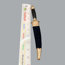 Load image into Gallery viewer, 9&quot; Dagger With Blade 5.5&quot; Ingraved Design India with Blue Fabric Wraped Scabbard
