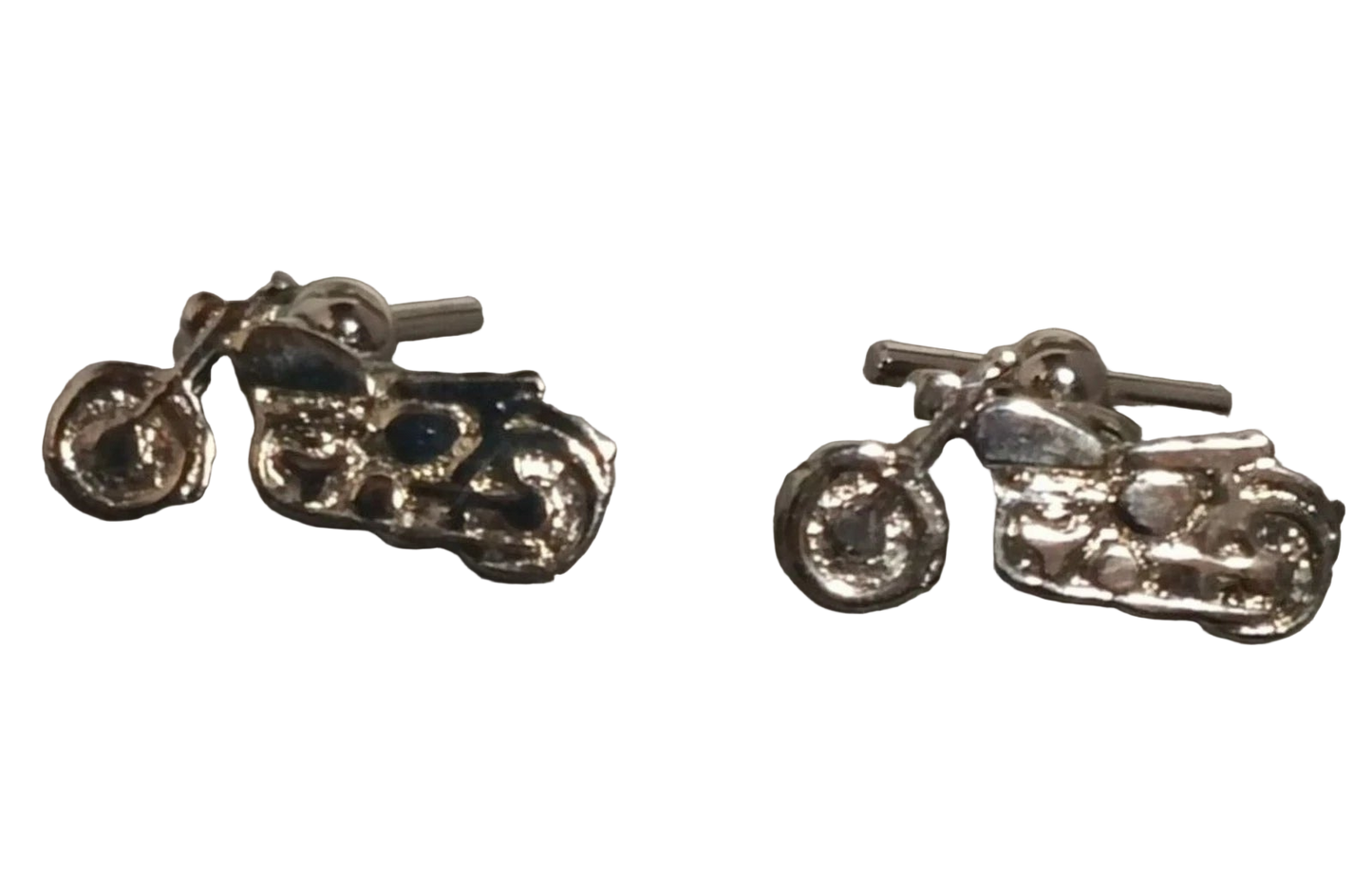 J.J. Weston Motorcycle Silver-Tone Cufflinks w/ Metal Gift Box Biker