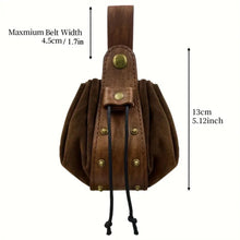 Load image into Gallery viewer, 5PC Renaissance Medieval Belt Set w/ Pouch, Bottle, Hikes Faux Leather Cosplay
