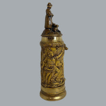 Load image into Gallery viewer, Vntg 1979 Ceramic Gloss Beer Stein Warrior Graphics &amp; Dragon Handle Chip On Tail
