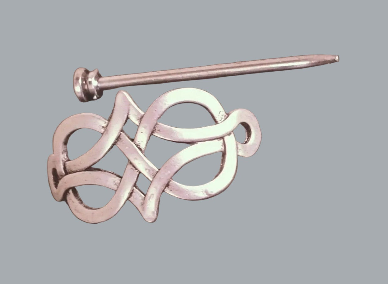 NWT Silver Tone Celtic Knot Hair Slide Barrette Ren Faire 2.5"