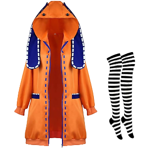 Han shan Runa Yomozuki Cosplay Costume Orange with with Ears Twin  XS