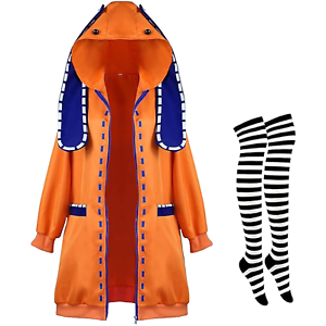 Han shan Runa Yomozuki Cosplay Costume Orange with with Ears Twin  XS