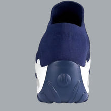 Load image into Gallery viewer, Slip on Sock Sneakers Mesh Shoes Wedge Comfort AirCushion Platform Navy Blue 8.5
