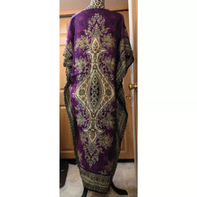 Load image into Gallery viewer, Women Long Kaftan Women One Size Maxi Dress Beach Caftan Poncho Purple
