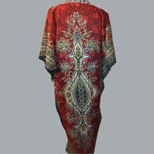 Load image into Gallery viewer, Women Long Kaftan Women One Size Maxi Dress Beach Caftan Poncho Red
