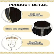 Load image into Gallery viewer, 4 Pcs Medieval Princess Dress with Waistband Renaissance Black XXL
