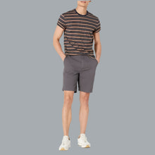 Load image into Gallery viewer, Men&#39;s Slim-Fit Short-Sleeve Cotton Crewneck T-Shirt Blue/Tan Stripe Large Tall
