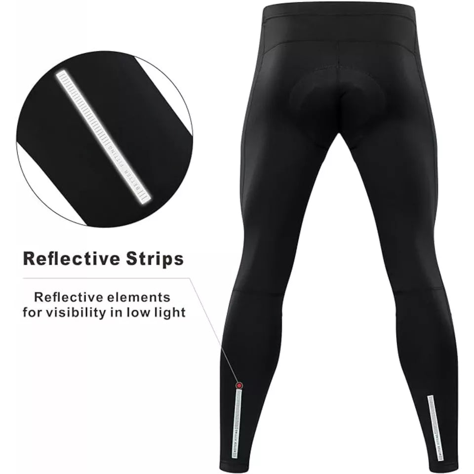 Cycling Pants 4D Padded Bike Bicycle Biking Tights Long MTB Leggings XXL Black