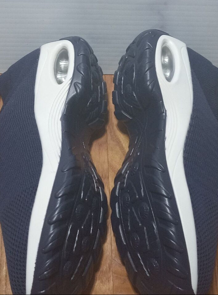 Slip on Sock Sneakers Mesh Shoes Wedge Comfort AirCushion Platform Navy Blue 8.5