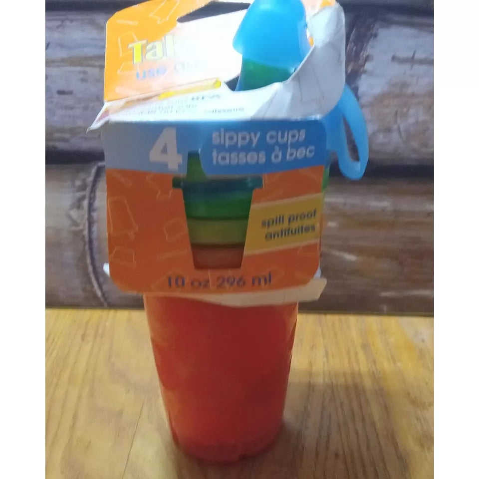 The First Years Take & Toss Spill-Proof Cups 10-Oz 6 Pack Distressed Packaging