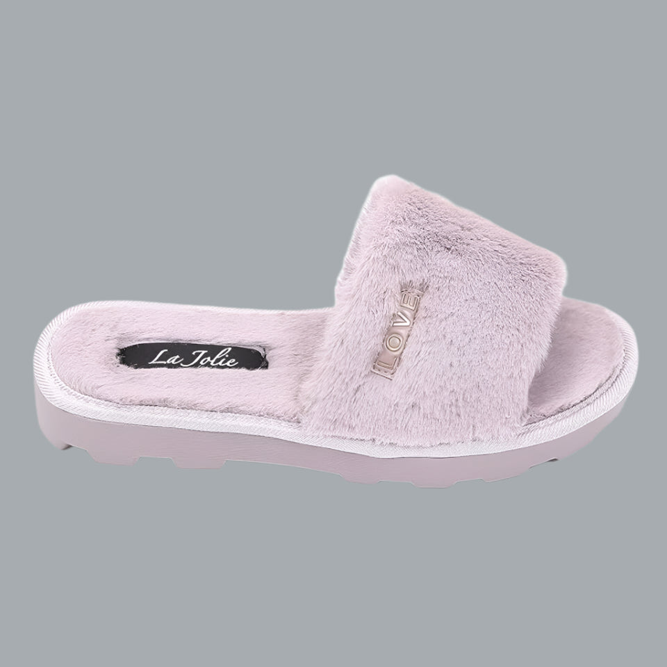 Faux Fur Slide Sandal Unisex Slippers House Shoes Indoor Outdoor Brown Size 11