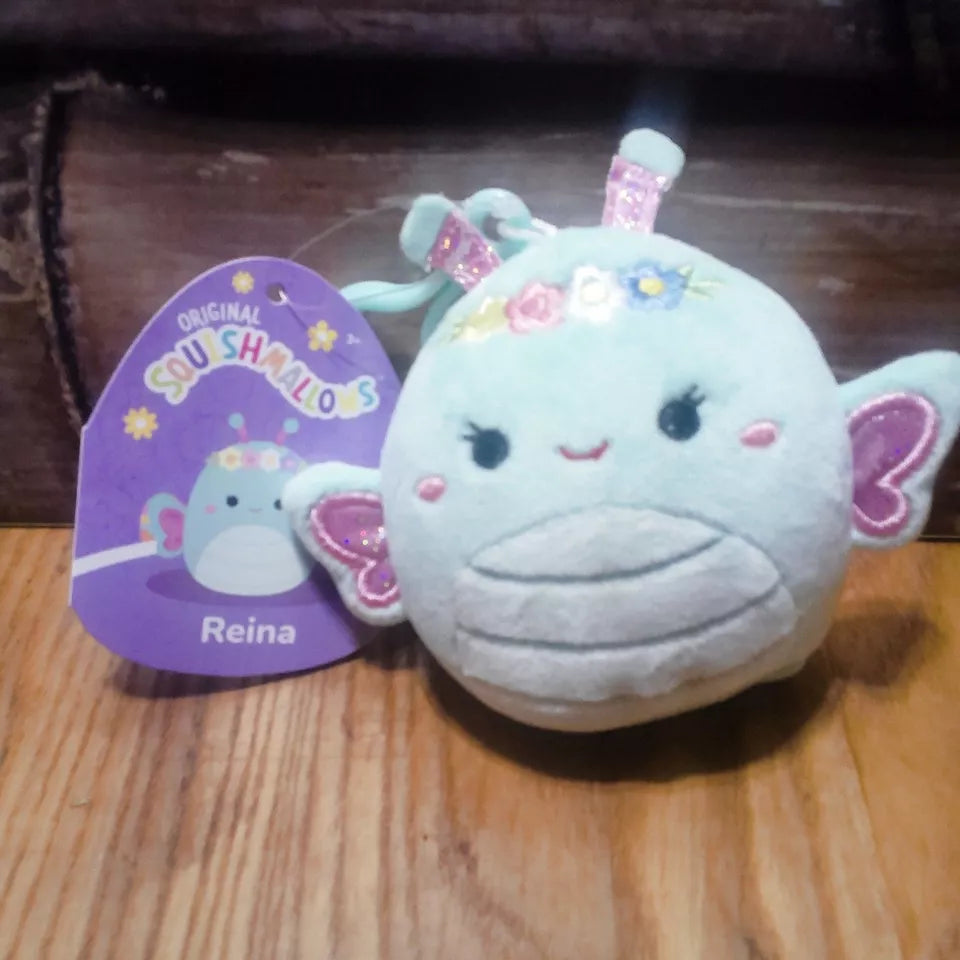 Squishmallows 3.5" Easter Clip On Reina the Butterfly