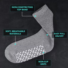 Load image into Gallery viewer, 3 Pairs Men&#39;s gray Diabetic Crew Socks Loose Fit Big Size 13-15

