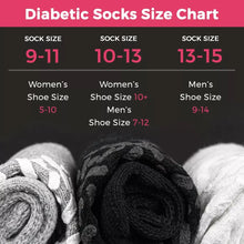 Load image into Gallery viewer, 3 Pairs Men&#39;s gray Diabetic Crew Socks Loose Fit Big Size 13-15
