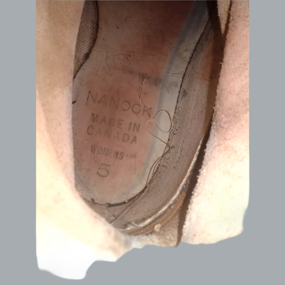 Sorel Nanook Snow Winter Tan Leather Wool Liners Lace Up Boots WOMENS GB 5 US 7