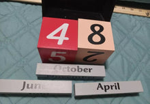 Load image into Gallery viewer, Stranger Things Block Calendar Perpetual Wood Dice Calendar Desk Display Scene
