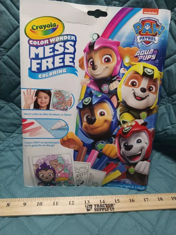 Crayola Color Wonder Paw Patrol Aqua Pups Coloring 18 Pages 5 Mess Free Markers