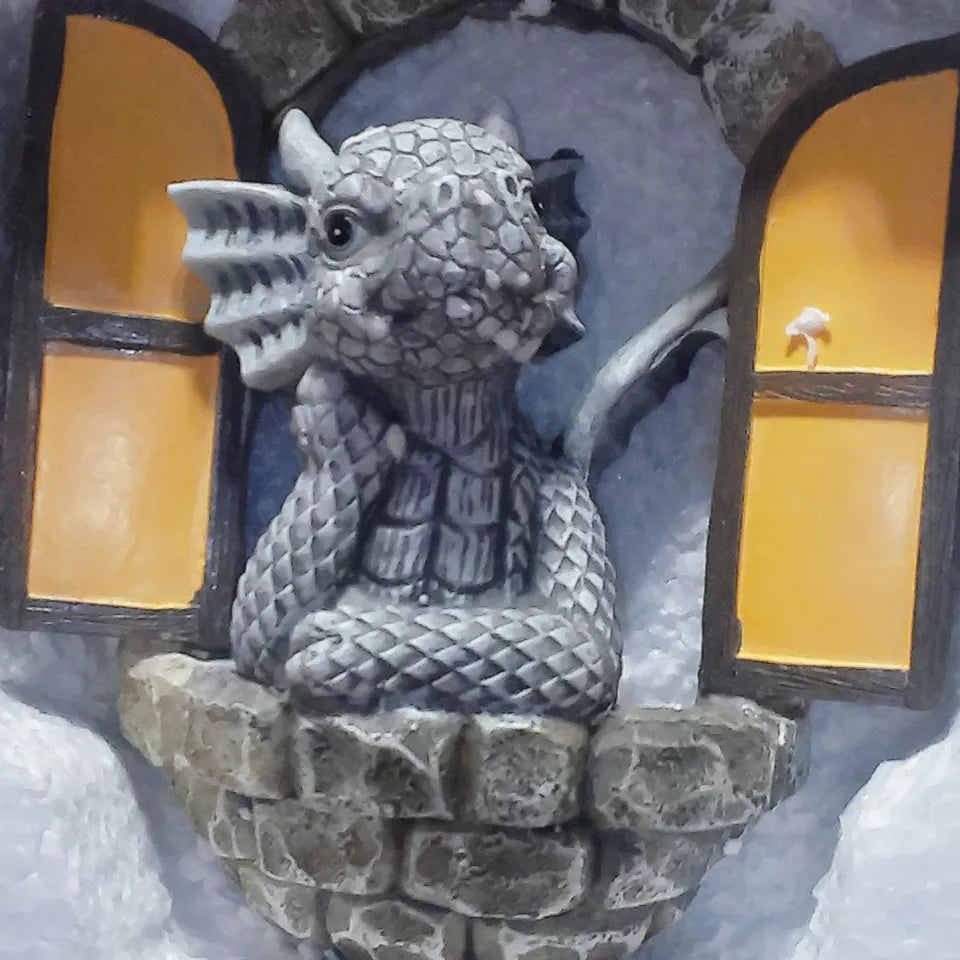 Window Shape Garden Dragon Statue, Wall Art Decor Indoor Outdoor