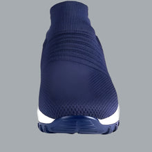 Load image into Gallery viewer, Slip on Sock Sneakers Mesh Shoes Wedge Comfort AirCushion Platform Navy Blue 8.5

