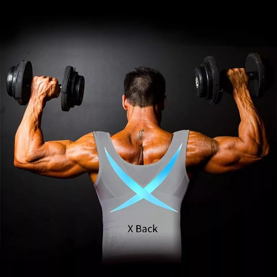 Slimming Body Shaper Vest Chest Compression Shirt Tank Top Undershirt 3X Gray
