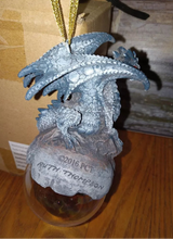 Load image into Gallery viewer, Checkmate Gray Dragon Hanging Ornament Hand-painted cold cast resin
