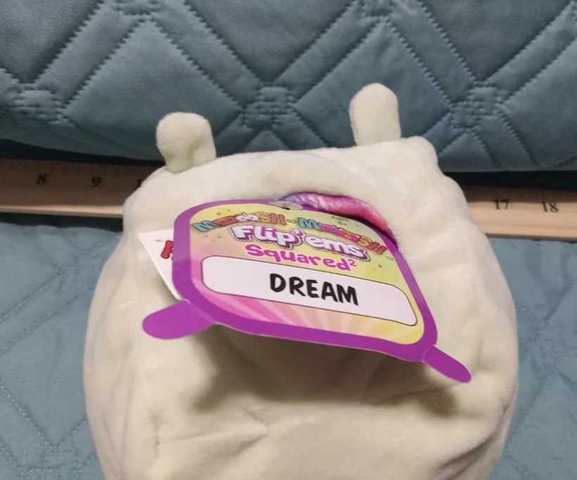 Moosh Moosh Plush Squared2 DREAM Blue Stars Flip'em Inside Out 4” Cute Soft