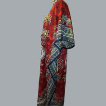 Load image into Gallery viewer, Women Long Kaftan Women One Size Maxi Dress Beach Caftan Poncho Red
