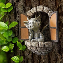 Load image into Gallery viewer, Window Shape Garden Dragon Statue, Wall Art Decor Indoor Outdoor
