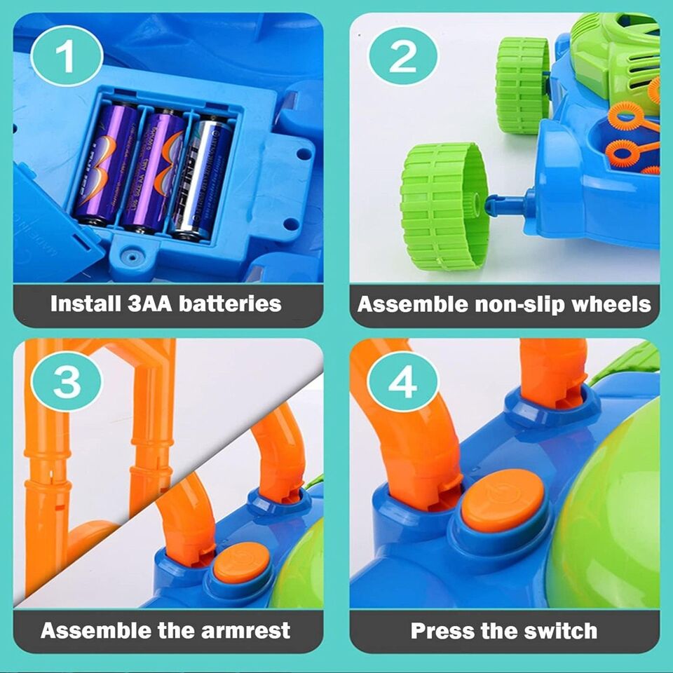 Automatic Bubble Mower Outdoor Toddler Toys for Backyard with Music, Baby Walker