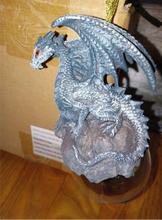 Load image into Gallery viewer, Checkmate Gray Dragon Hanging Ornament Hand-painted cold cast resin
