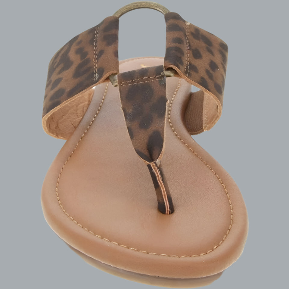 Sugar Women's Price Flat Thong Sandal with Ring Hardware Leopard 10