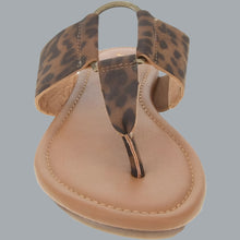 Load image into Gallery viewer, Sugar Women&#39;s Price Flat Thong Sandal with Ring Hardware Leopard 10
