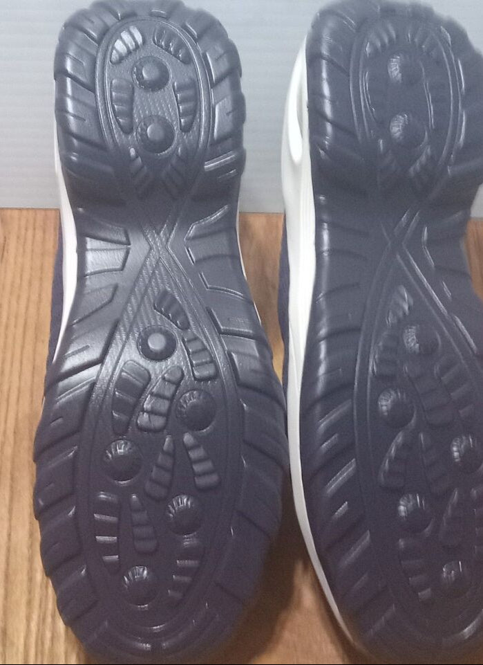 Slip on Sock Sneakers Mesh Shoes Wedge Comfort AirCushion Platform Navy Blue 8.5