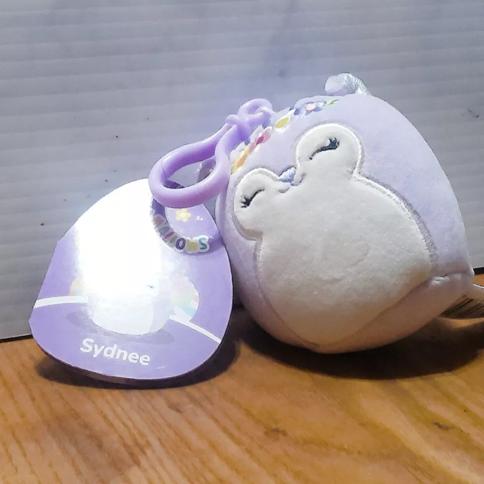 Squishmallows Plush 3.5 Inch Sydnee the Purple Squirrel With Floral Headband
