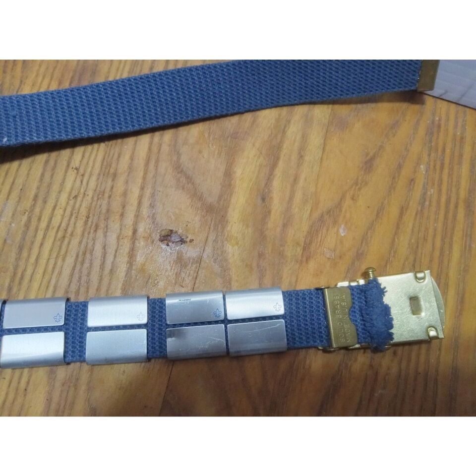 Boy Scouts BSA Cub Scout Belt 7 Merit Badges Adventure Loop Slides Vintage