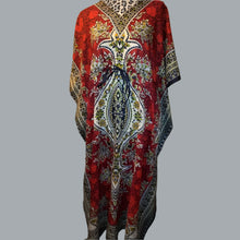 Load image into Gallery viewer, Women Long Kaftan Women One Size Maxi Dress Beach Caftan Poncho Red
