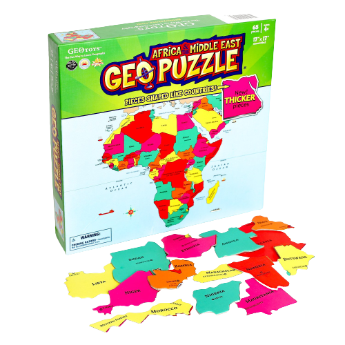 GeoPuzzle Africa and Middle East — Educational 65 Piece Geography Jigsaw Puzzle — Ages 4 and up