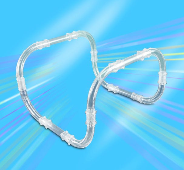 ZOOM TUBES CAR TRAX, 25-Pc RC Car Trax Set with 1 Blue Racer and Over 12ft of Tubes   Distressed Packaging