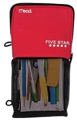 Mead Five Star Stand and Store Self Standing Pencil Pouch, Colors May Vary