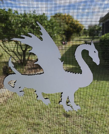 DCentral Dragon Flexible Screen Magnet: Double-Sided Decor; for Non-Retractable Screens, Multipurpose, Helps to Stop Walking into Screens, Covers Small tears in Screens, Size L 5.9