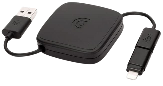 Retractable Charge/Sync Cable with Lightning Connector and Micro-USB -