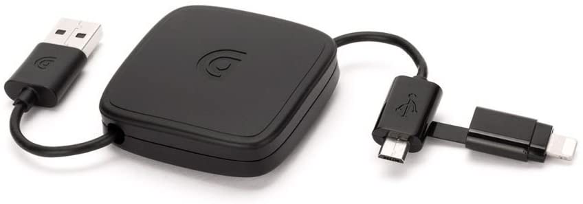 Retractable Charge/Sync Cable with Lightning Connector and Micro-USB -