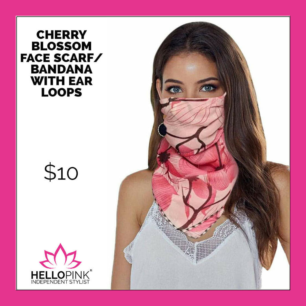 Face Scarf/Bandana Mask with ear loops