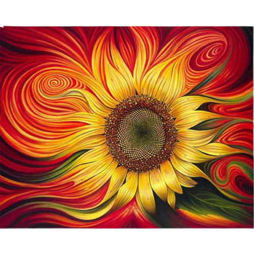 Acrylic Sunflower Spiral - DIY Painting By Numbers Kit 16"x20"
